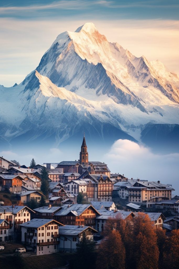 The Towns of Mont Blanc Mountain AI Artwork 19