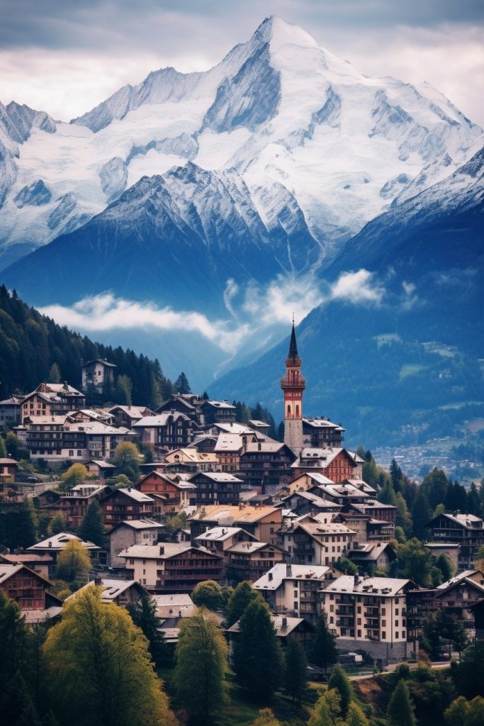 The Towns of Mont Blanc Mountain AI Artwork 21