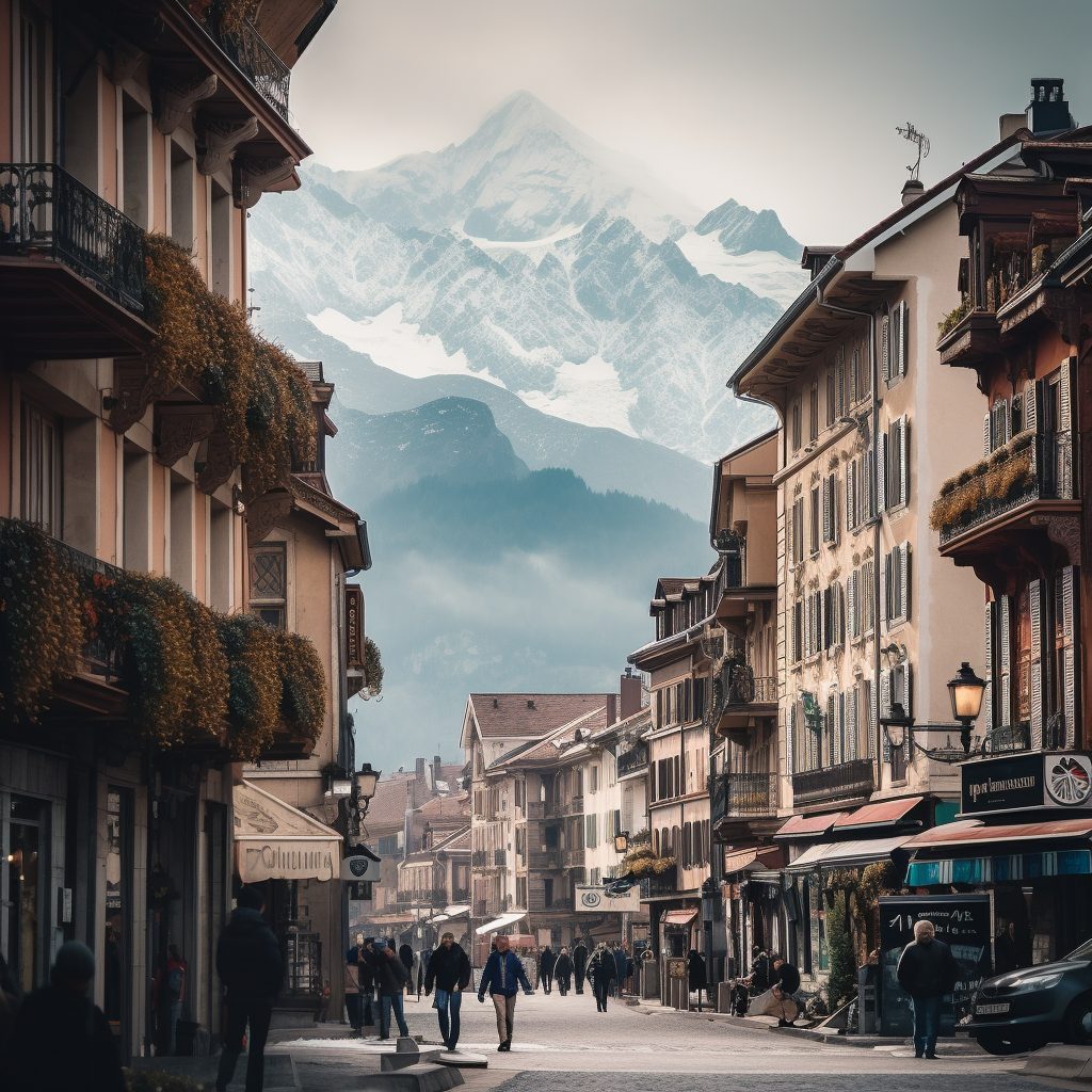 The Towns of Mont Blanc Mountain AI Artwork 23