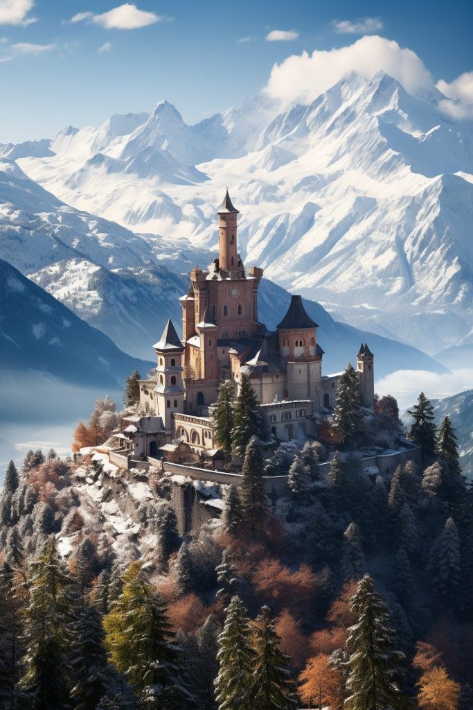 The Towns of Mont Blanc Mountain AI Artwork 26