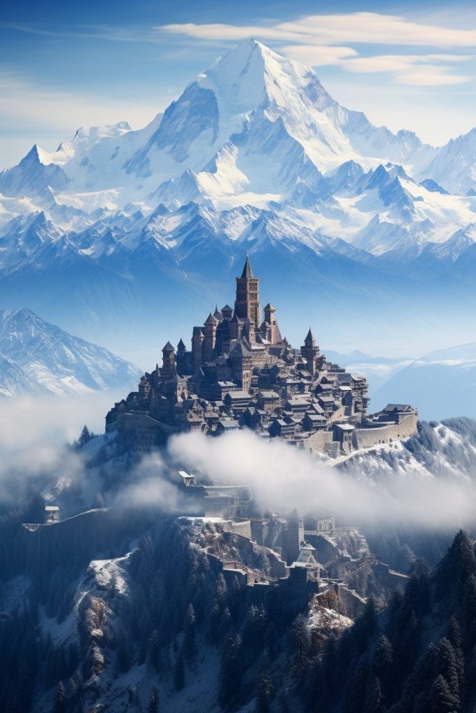 The Towns of Mont Blanc Mountain AI Artwork 27