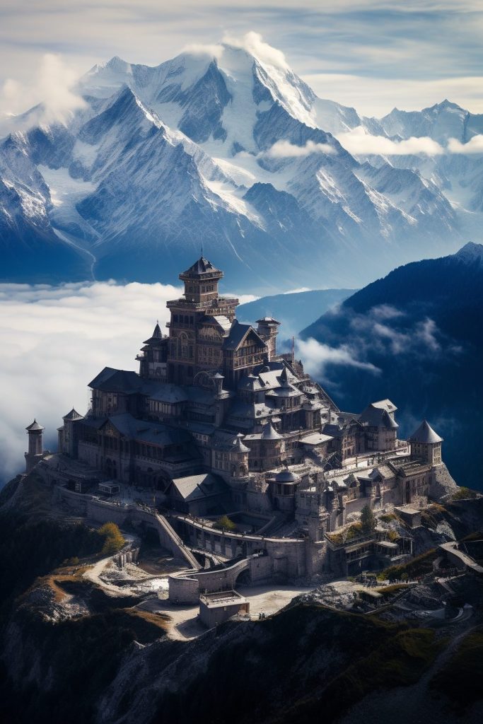 The Towns of Mont Blanc Mountain AI Artwork 29