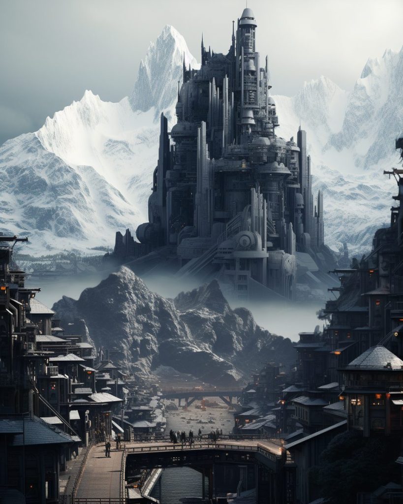 The Towns of Mont Blanc Mountain AI Artwork 33