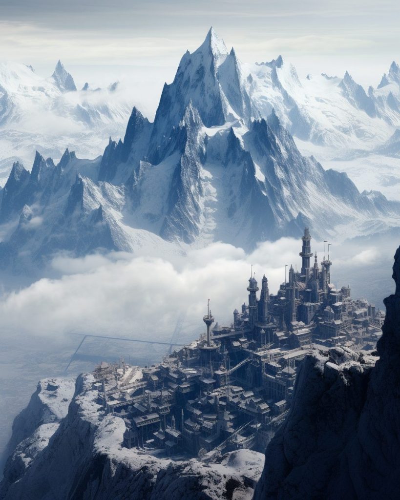 The Towns of Mont Blanc Mountain AI Artwork 34