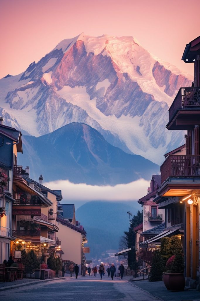 The Towns of Mont Blanc Mountain AI Artwork 3