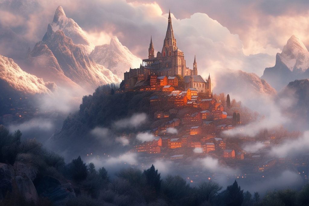 The Towns of Mont Blanc Mountain AI Artwork 7