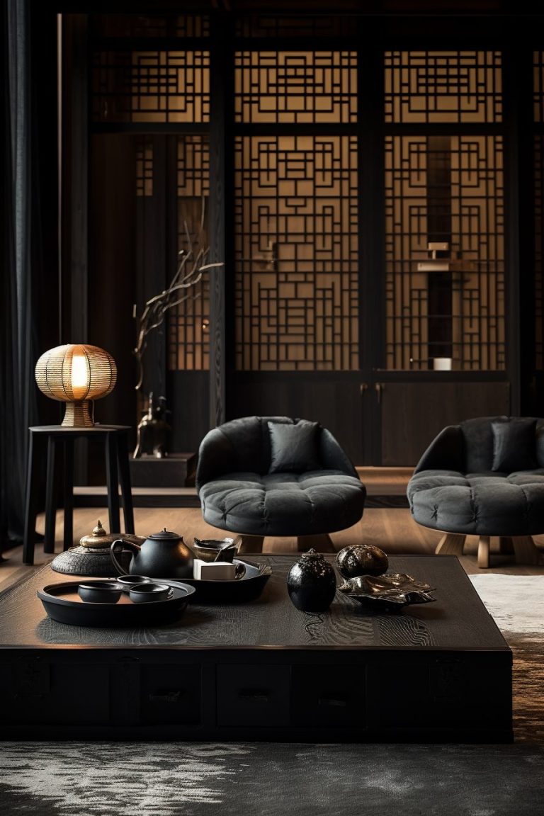 Traditional Japanese-Style Dark Wood Home Interior Designs