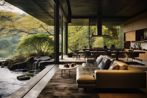 Contemporary House Interior Designs with a River View