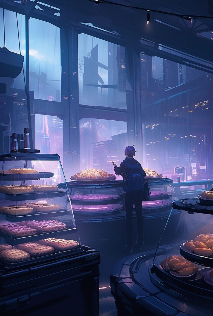 Cyberpunk Neon Bakeries AI Artwork 5