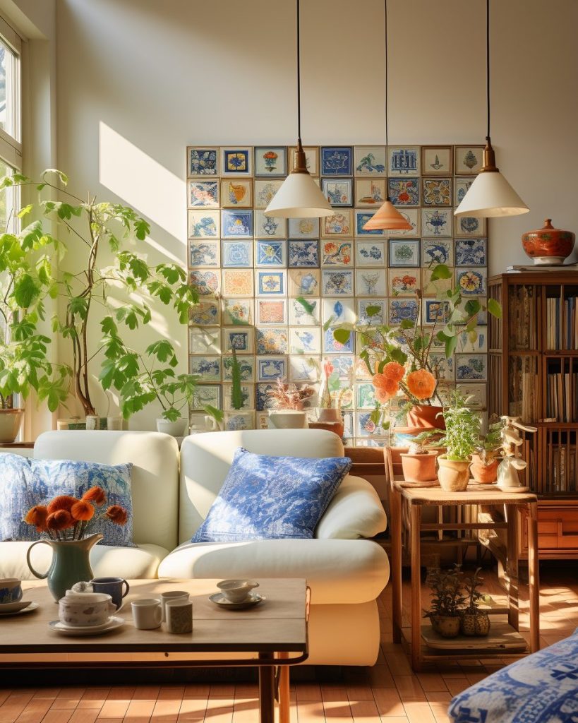 Home Interior Designs - Floral and Tiles AI Artwork 40