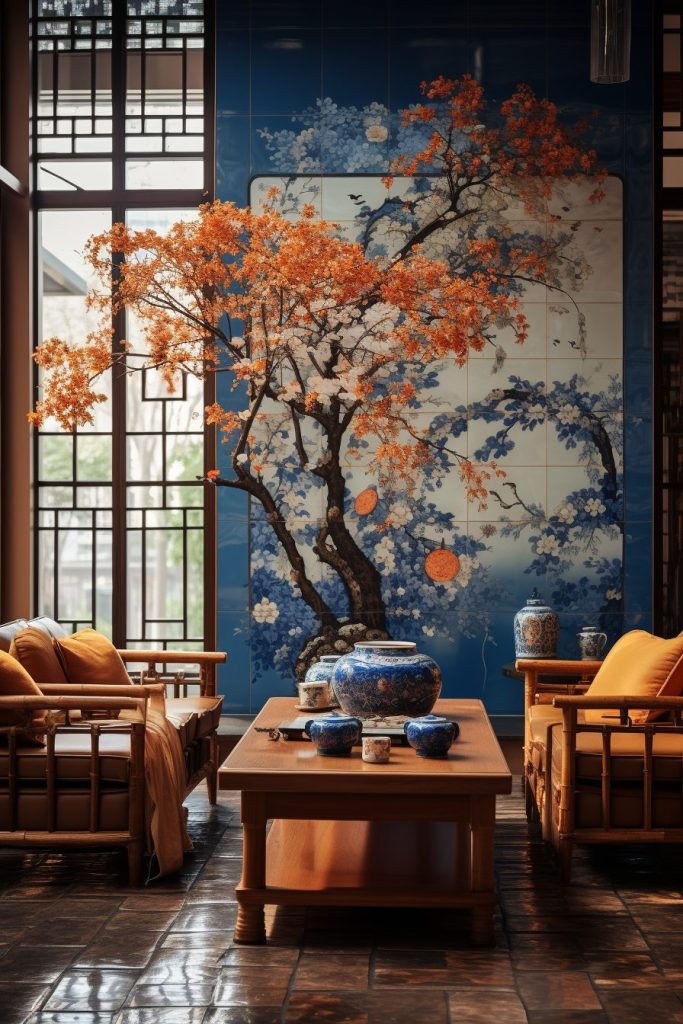 Home Interior Designs - Floral and Tiles AI Artwork 8