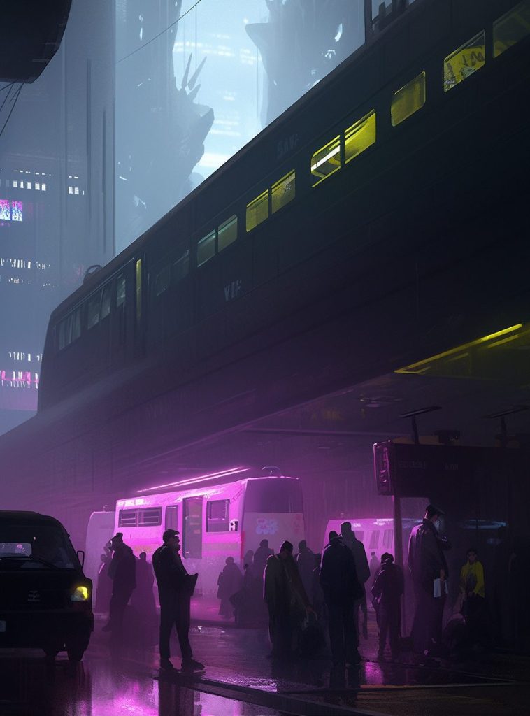 Life Inside Cyberpunk City AI Artwork 10