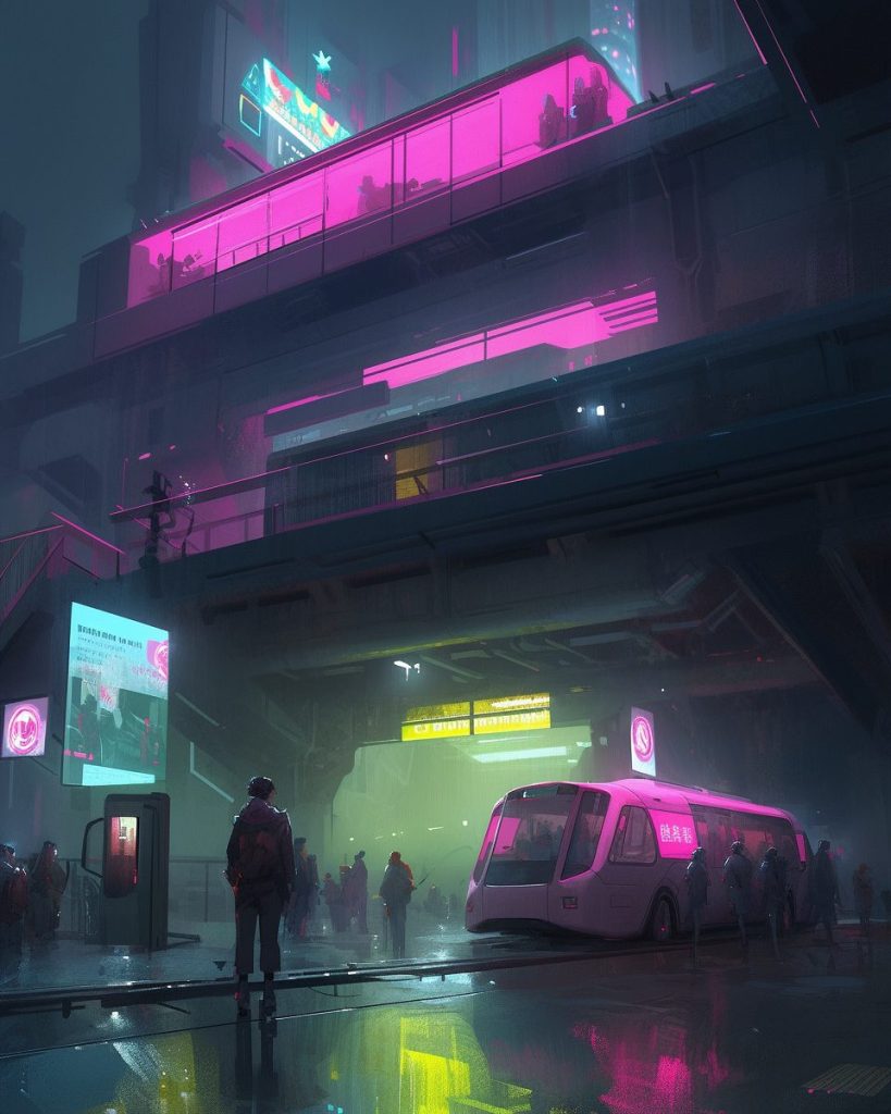 Life Inside Cyberpunk City AI Artwork 12