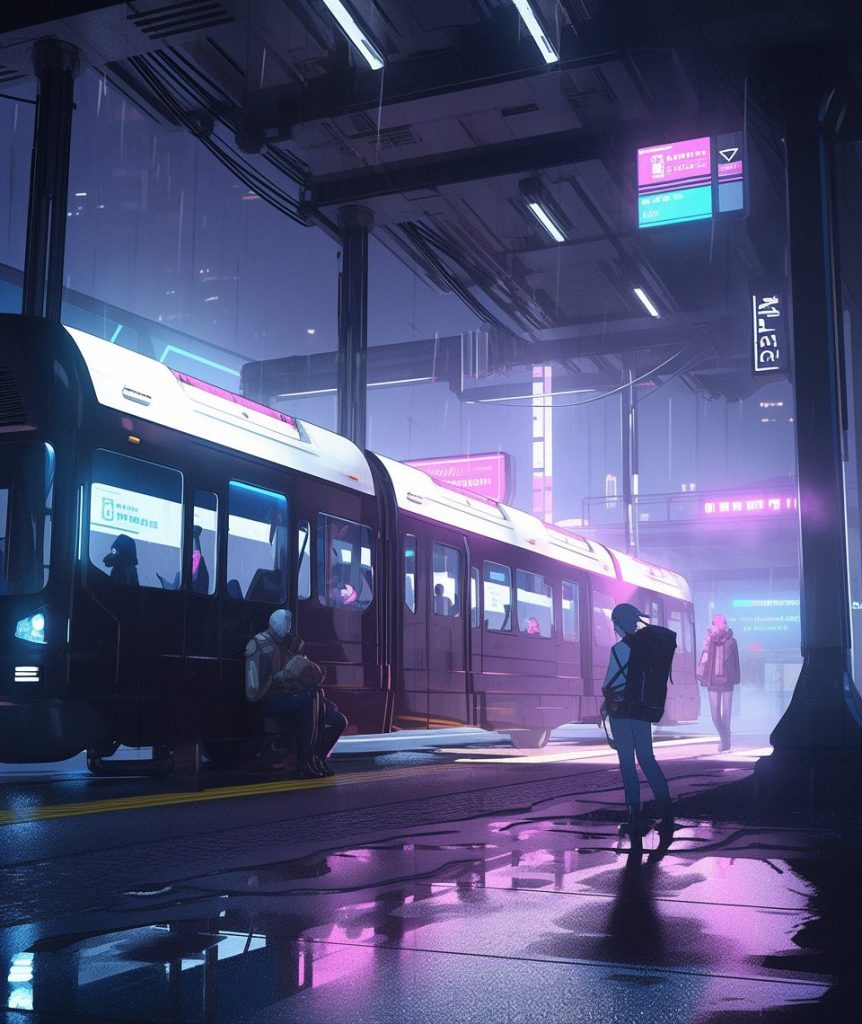 Life Inside Cyberpunk City AI Artwork 14
