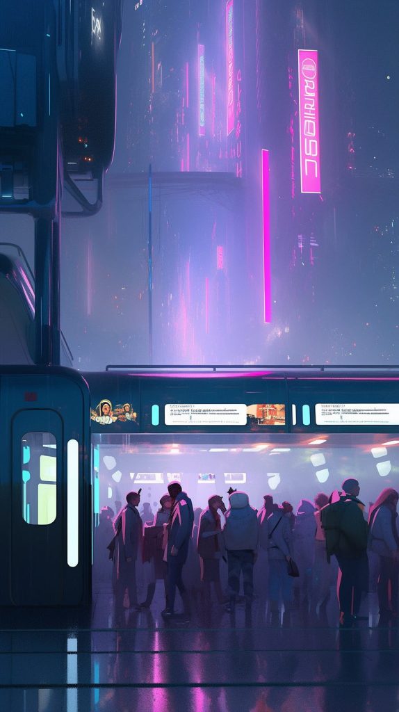 Life Inside Cyberpunk City AI Artwork 16
