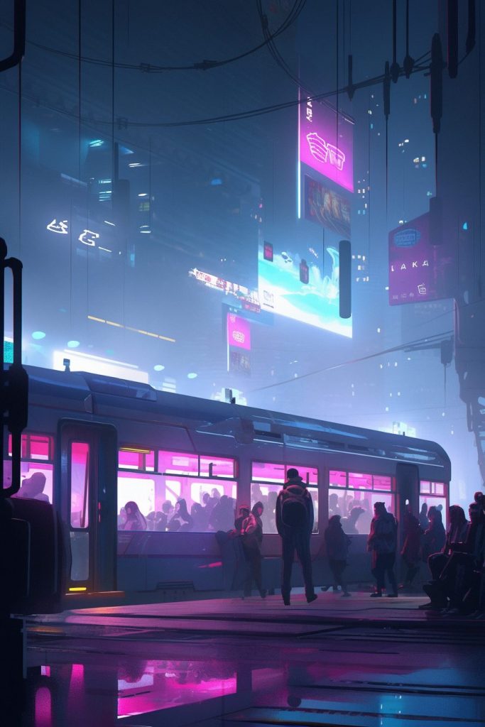 Life Inside Cyberpunk City AI Artwork 2