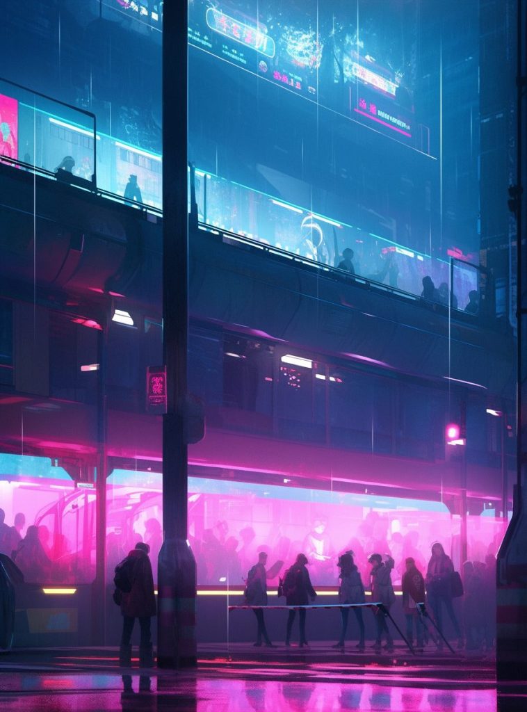 Life Inside Cyberpunk City AI Artwork 3