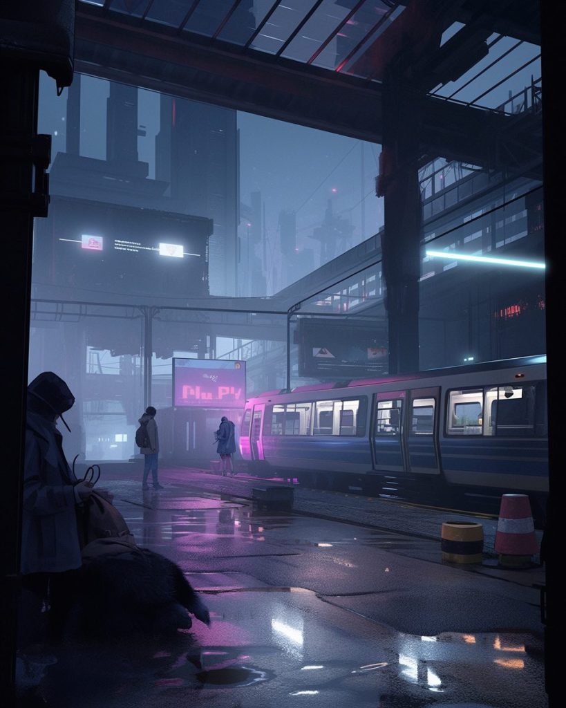 Life Inside Cyberpunk City AI Artwork 6