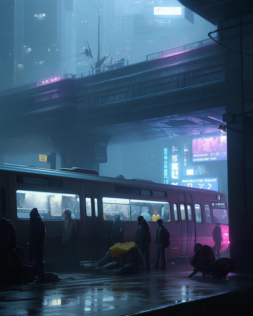 Life Inside Cyberpunk City AI Artwork 7