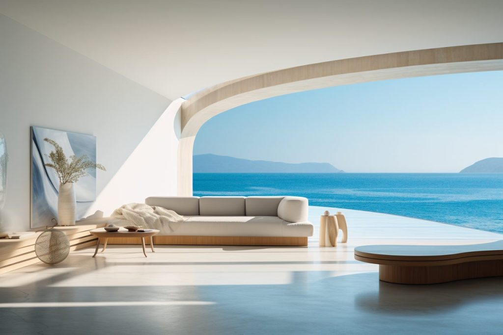 Minimalist Style Home Interior Designs - Ocean AI Artwork 22