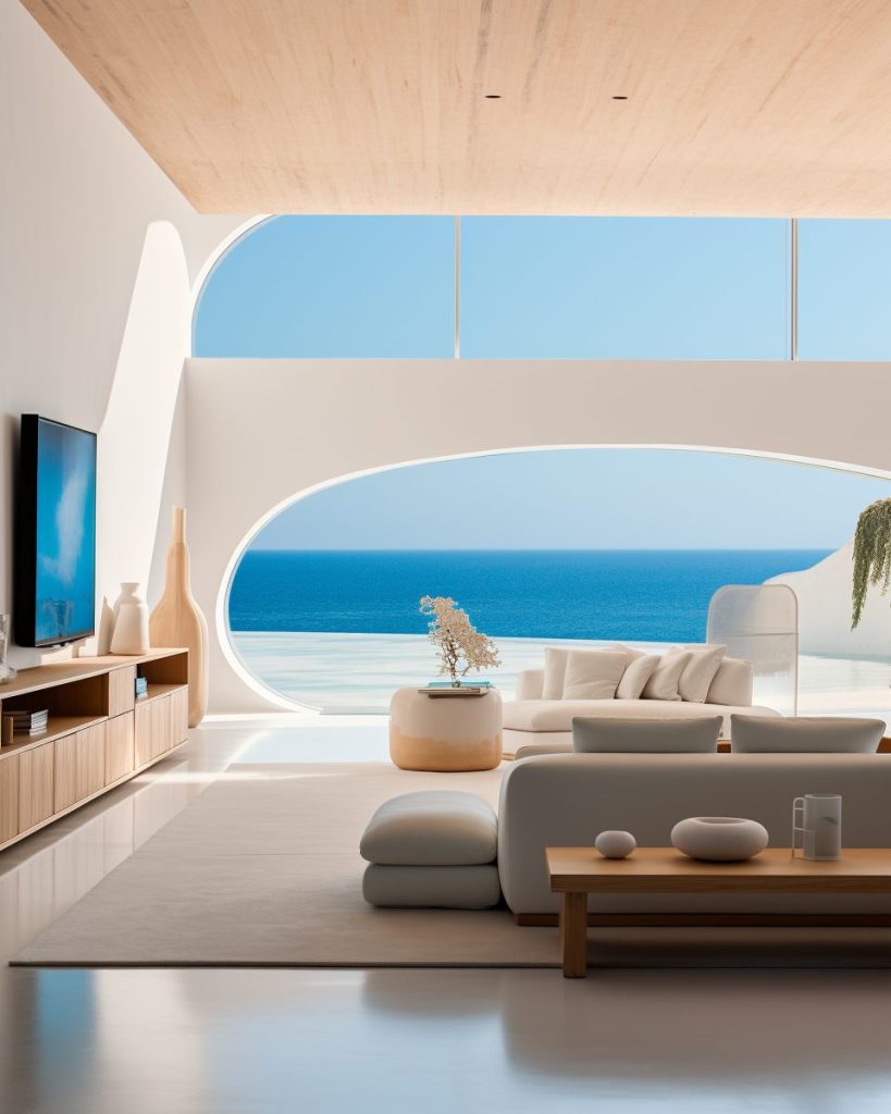 Minimalist Style Home Interior Designs - Ocean AI Artwork 43