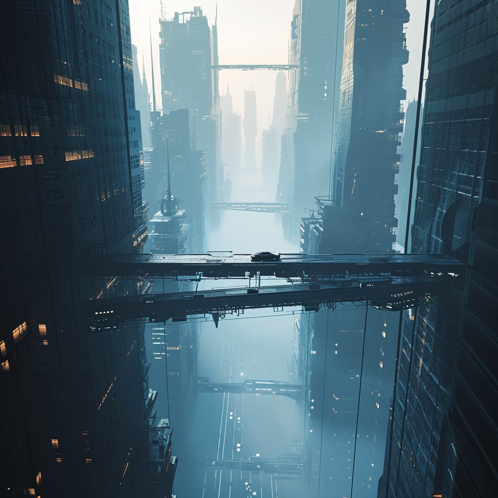 The Futuristic Architecture Design of Cyberpunk City AI Artwork 11