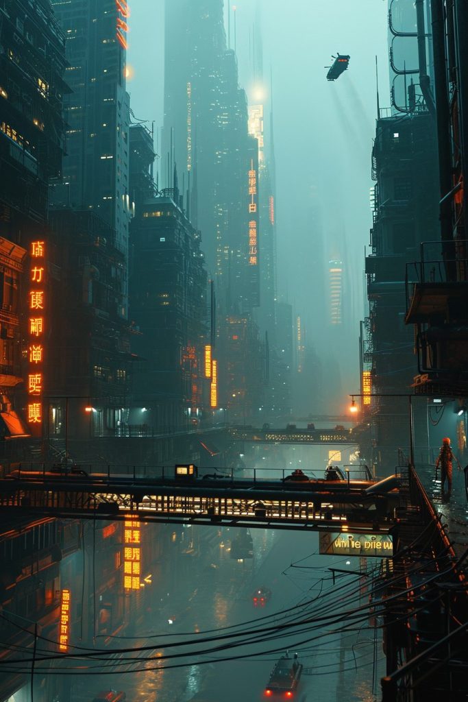 The Futuristic Architecture Design of Cyberpunk City AI Artwork 13