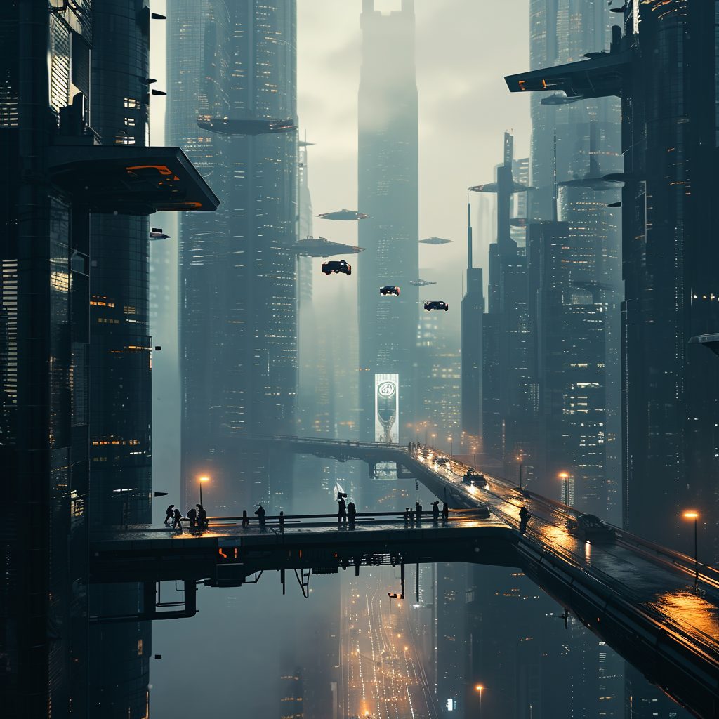 The Futuristic Architecture Design of Cyberpunk City AI Artwork 15