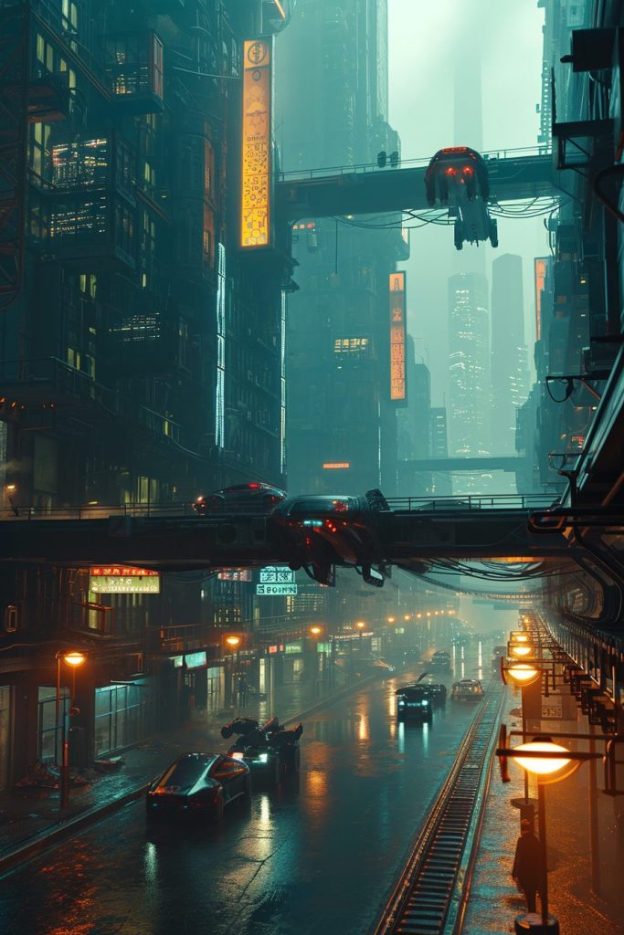 The Futuristic Architecture Design of Cyberpunk City AI Artwork 18