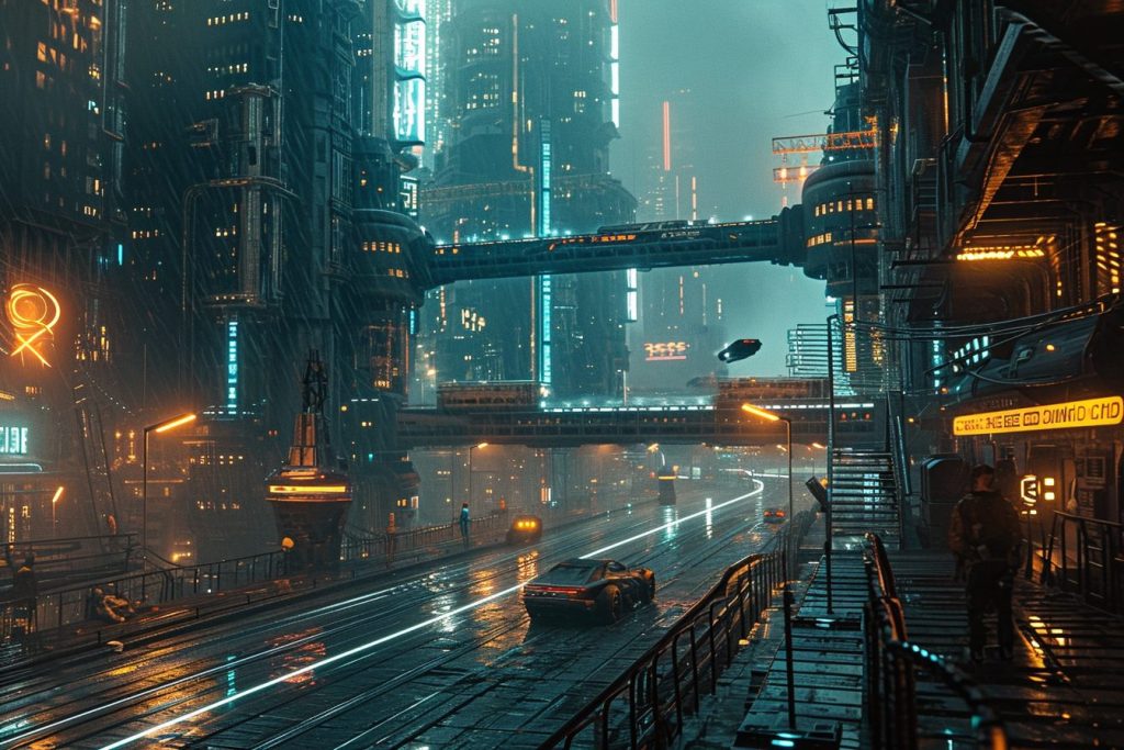 The Futuristic Architecture Design of Cyberpunk City AI Artwork 27