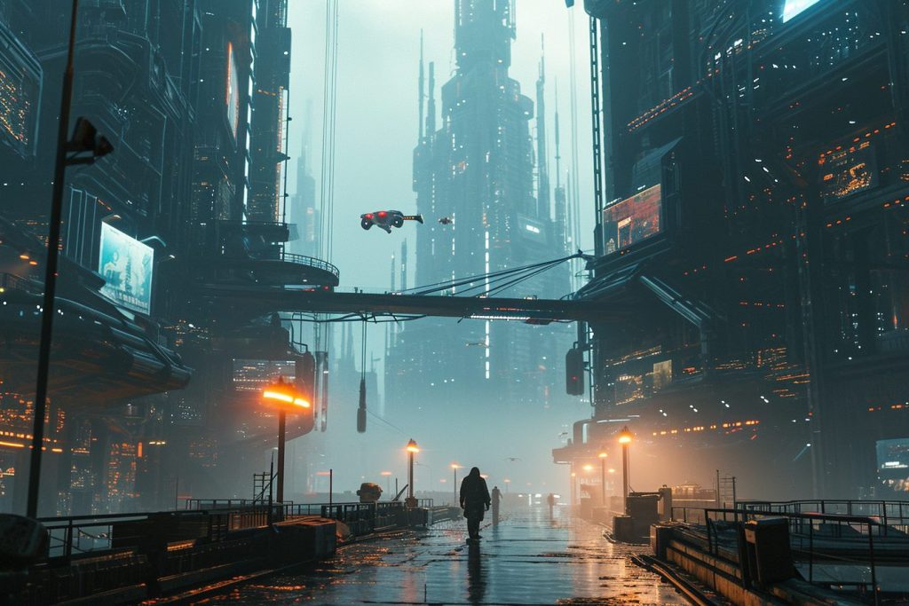 The Futuristic Architecture Design of Cyberpunk City AI Artwork 28