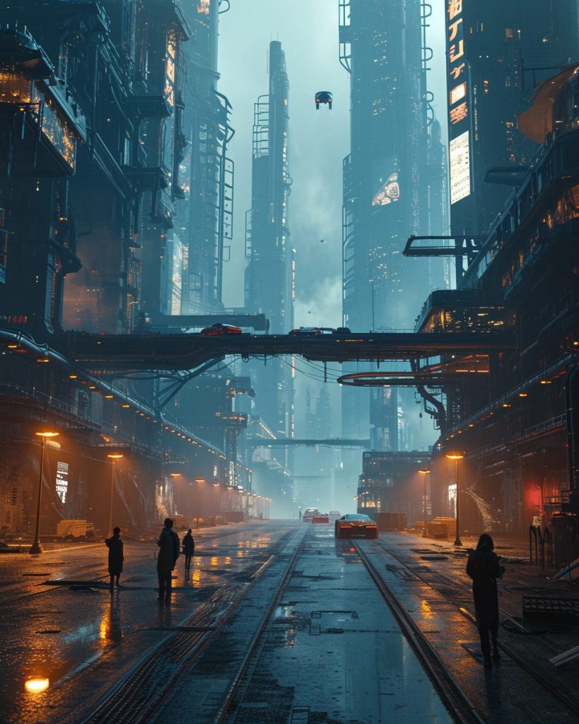 The Futuristic Architecture Design of Cyberpunk City AI Artwork 29