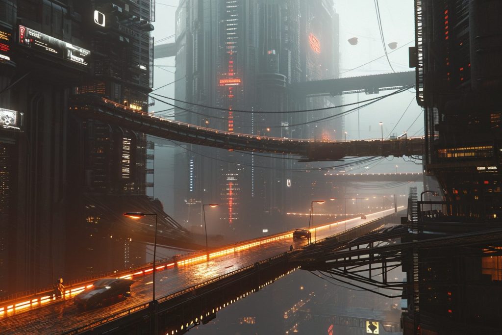 The Futuristic Architecture Design of Cyberpunk City AI Artwork 31
