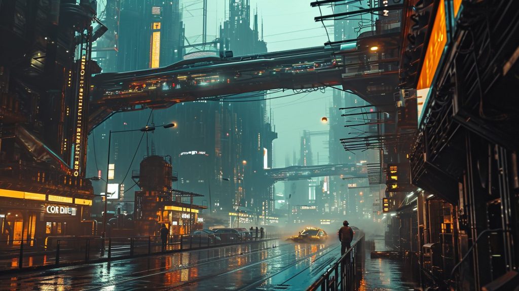 The Futuristic Architecture Design of Cyberpunk City AI Artwork 37