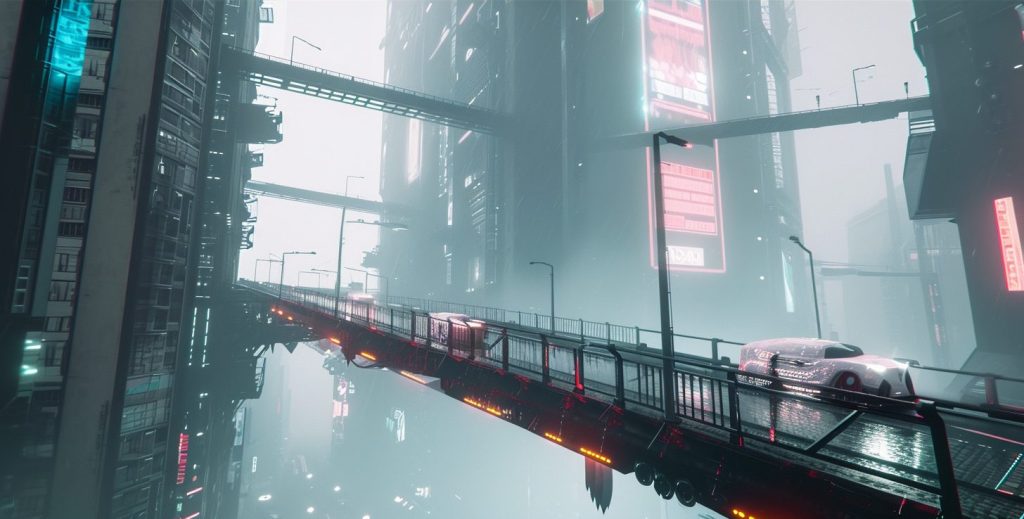 The Futuristic Architecture Design of Cyberpunk City AI Artwork 39