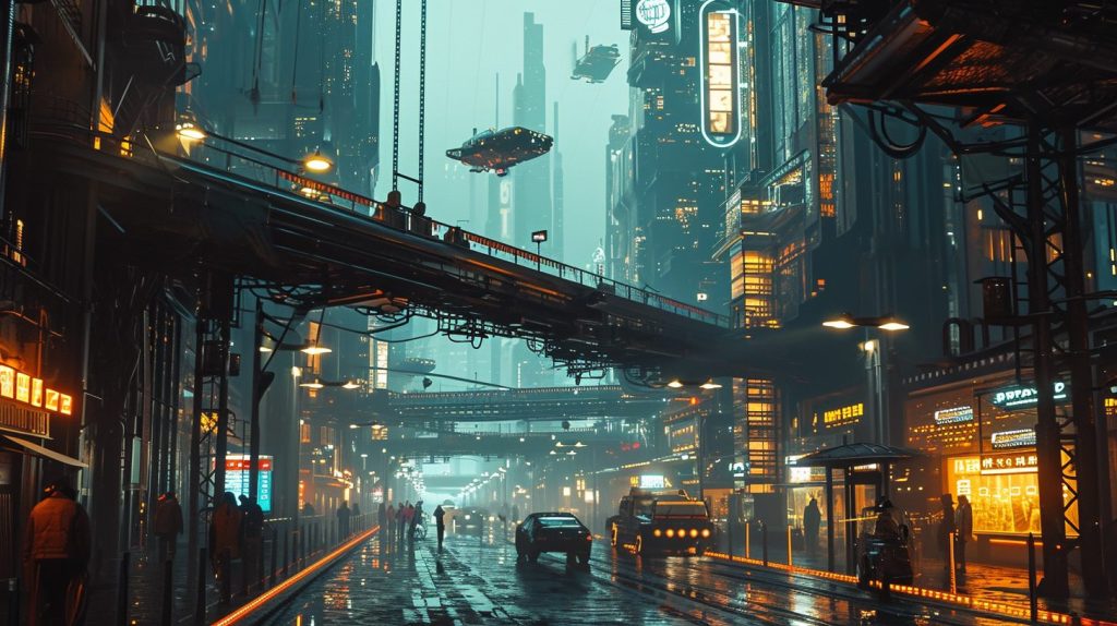 The Futuristic Architecture Design of Cyberpunk City AI Artwork 41