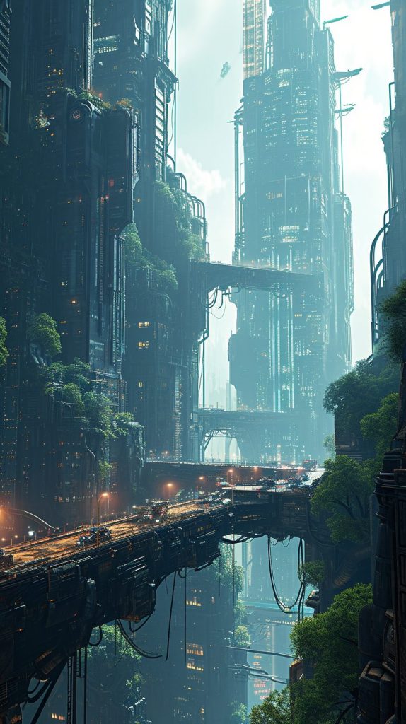 The Futuristic Architecture Design of Cyberpunk City AI Artwork 5