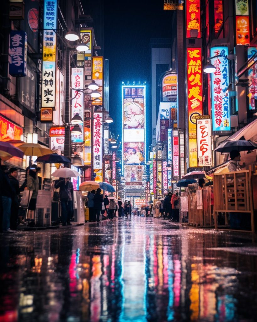 The Vivid Colors of Osaka Streets AI Artwork 19