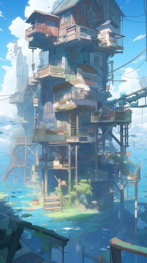 The Waterfront Fantasy Houses AI Artwork 5