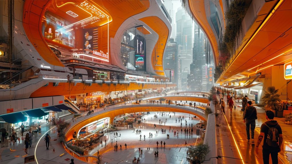 Shopping Districts of Cyberpunk City AI Artwork 17
