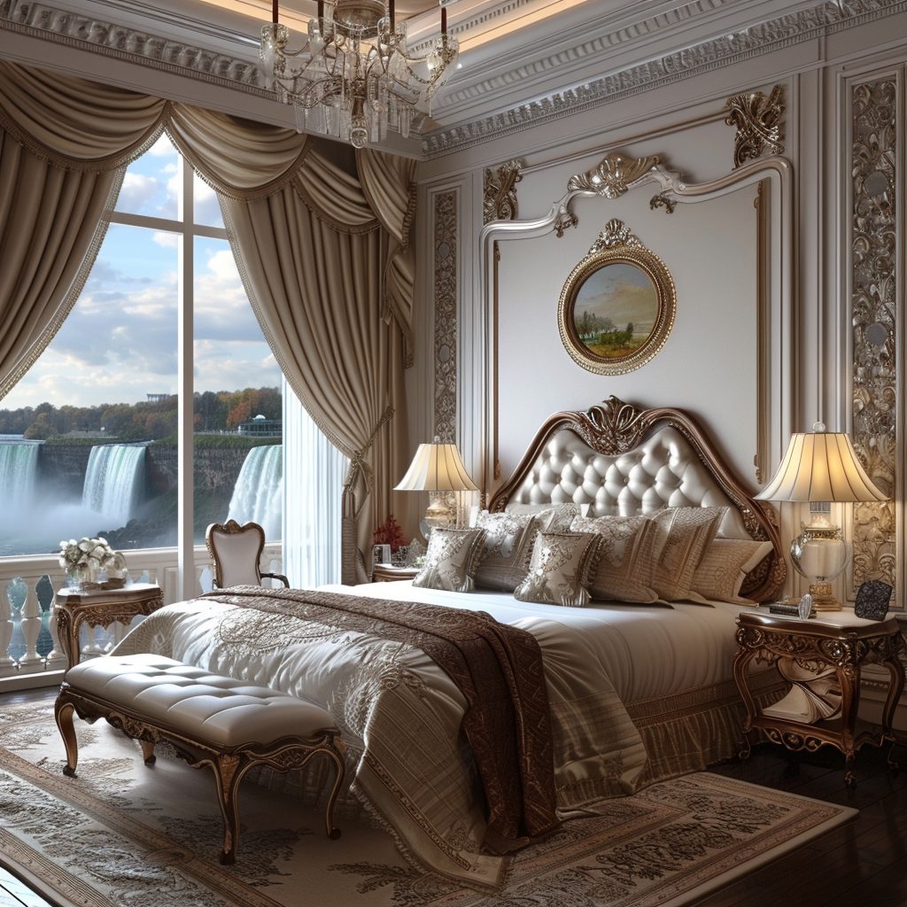 American Style Bedrooms with a View of the Waterfalls AI Artwork 14
