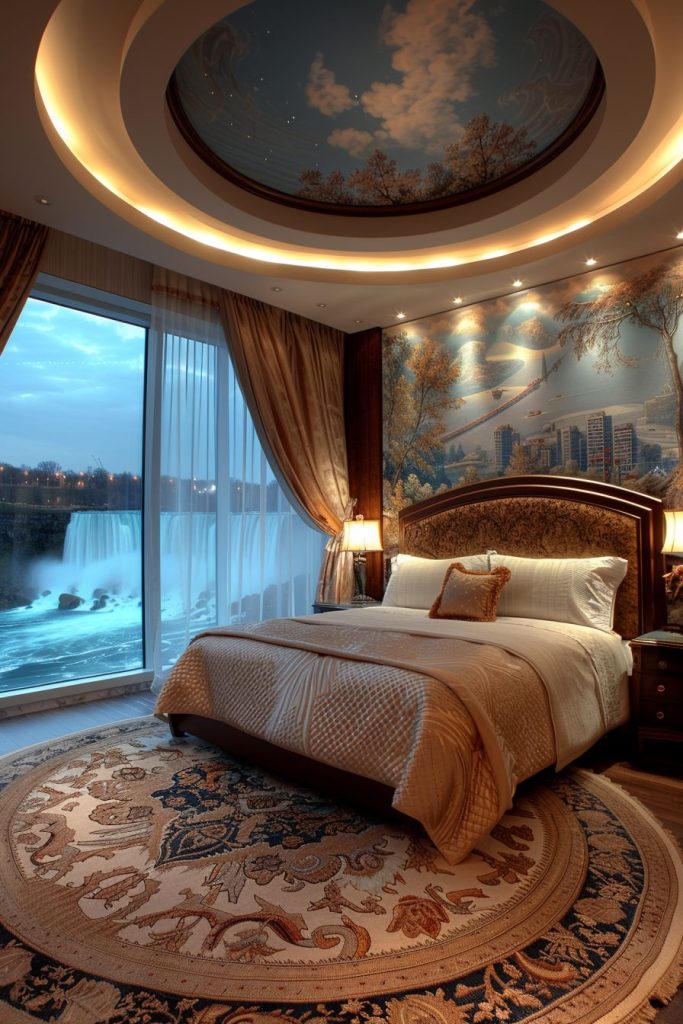 American Style Bedrooms with a View of the Waterfalls AI Artwork 23