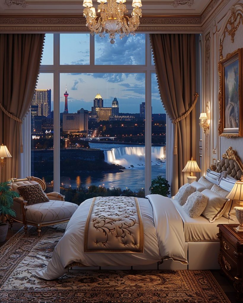 American Style Bedrooms with a View of the Waterfalls AI Artwork 29