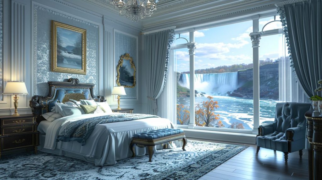 American Style Bedrooms with a View of the Waterfalls AI Artwork 32