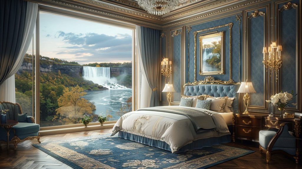 American Style Bedrooms with a View of the Waterfalls AI Artwork 36