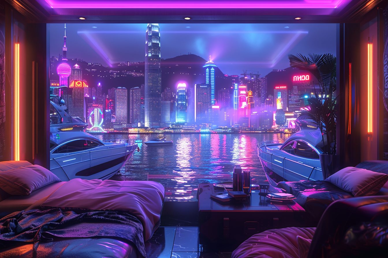 Cyberpunk Homes with Waterfront Views