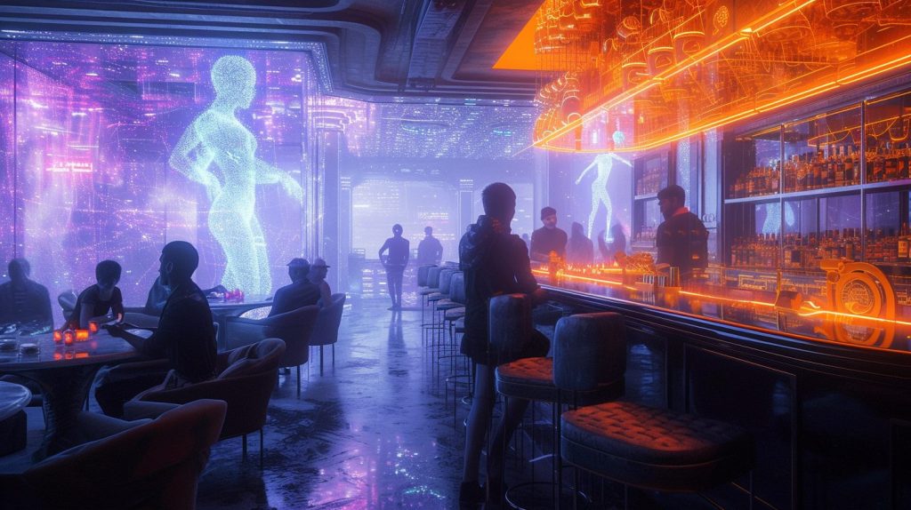 Cyberpunk Neon Bars AI Artwork 15