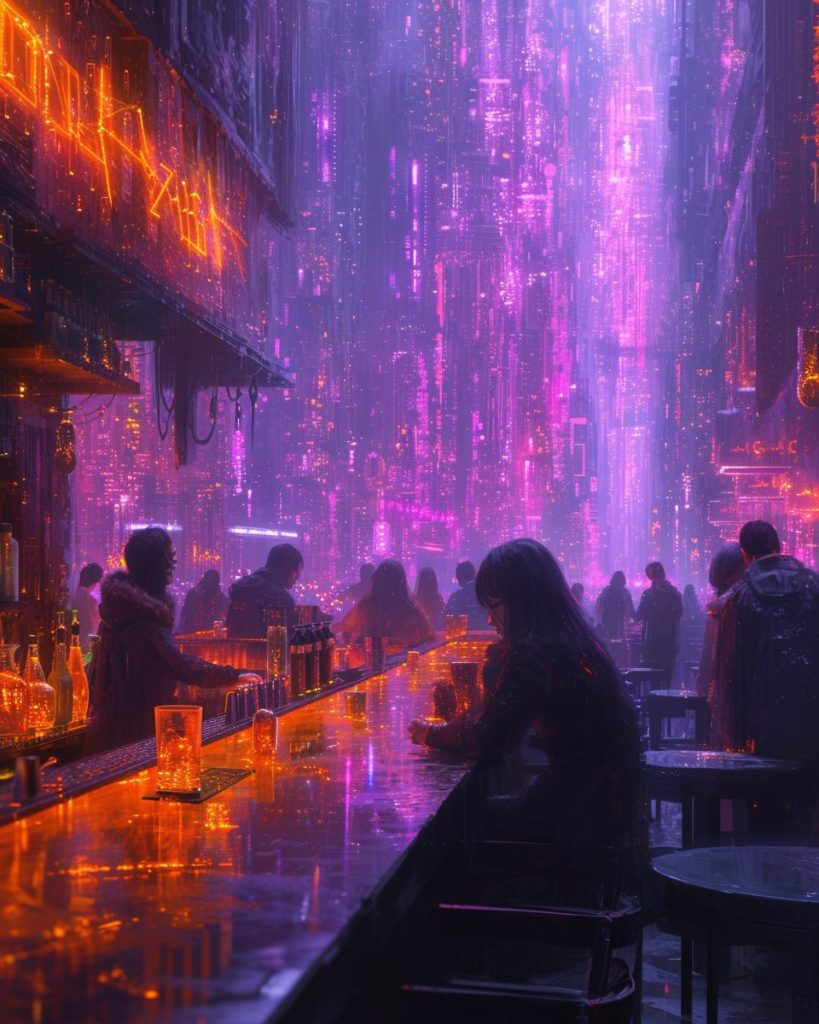 Cyberpunk Neon Bars AI Artwork 16