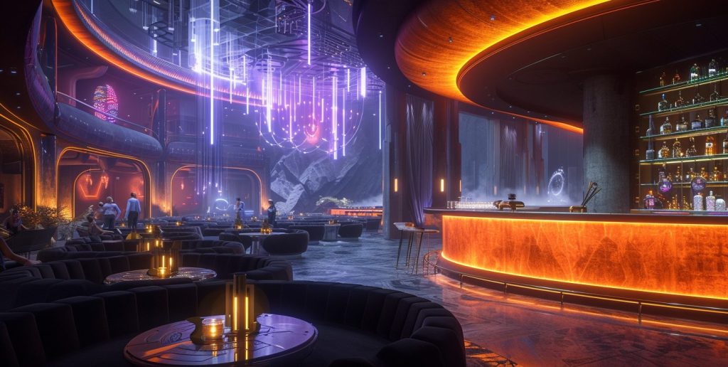 Cyberpunk Neon Bars AI Artwork 19