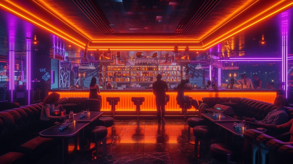 Cyberpunk Neon Bars AI Artwork 20